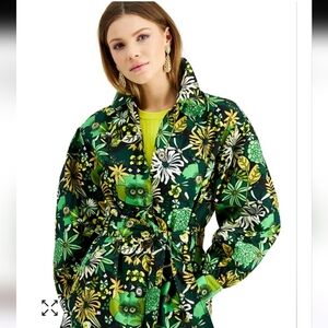 NWT. I.N.C international concepts floral print trench coat size large